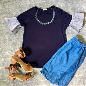 Ruffled Bell Sleeve Top